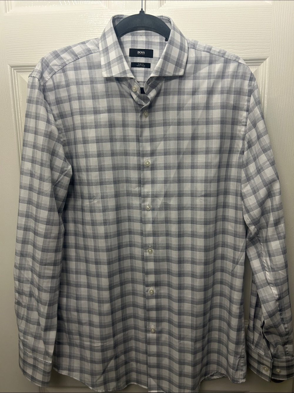 BOSS Men's Plaid Dress Shirt SLIM FIT